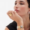Victoria Cruz - Bracciale Quadrato - Argento - Oro E Rodio