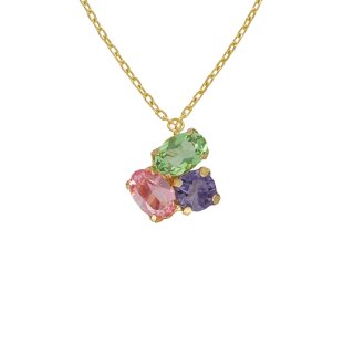 Victoria Cruz - Collana God Morgen - Cristallo Multicolore - Argento