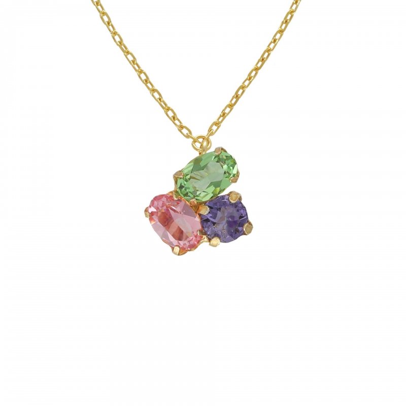Victoria Cruz - Collana God Morgen - Cristallo Multicolore - Argento