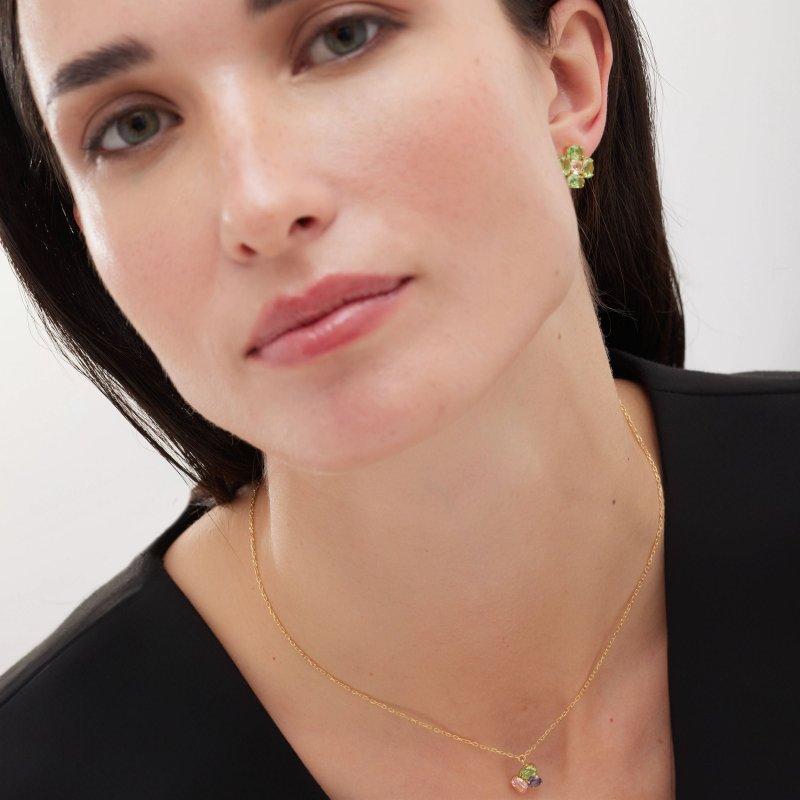 Victoria Cruz - Collana God Morgen - Cristallo Multicolore - Argento