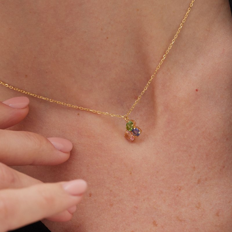 Victoria Cruz - Collana God Morgen - Cristallo Multicolore - Argento