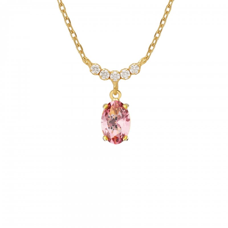 Victoria Cruz - Collana Arco Bonjour - Cristalli Rosa
