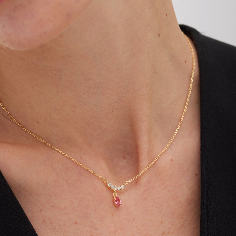 Victoria Cruz - Collana Arco Bonjour - Cristalli Rosa