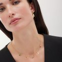 Victoria Cruz - Collana Corta Foglia - Cristallo Multicolore - Argento Placcato Oro