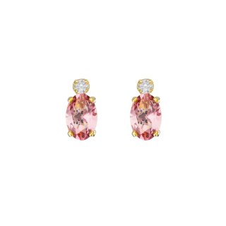 Victoria Cruz - Orecchini Bonjour - Cristallo Rosa - Placcato Oro