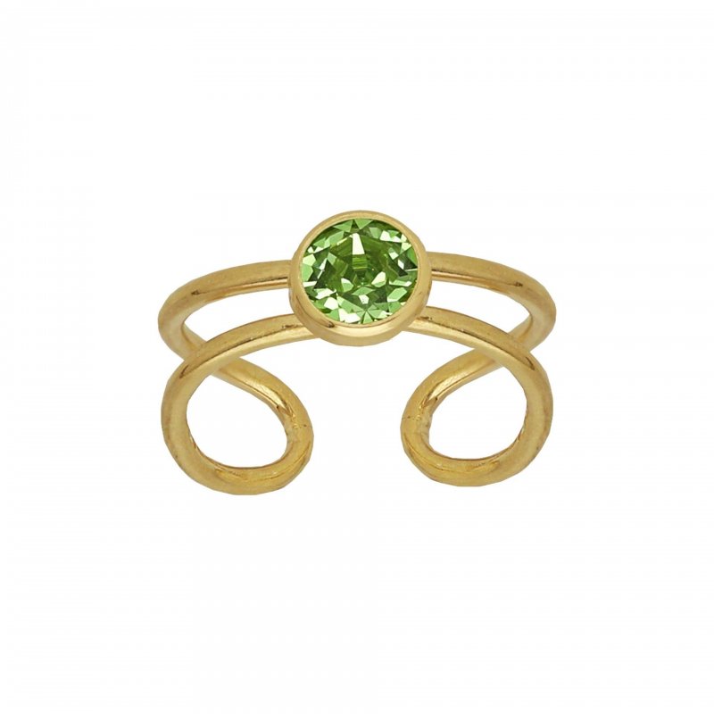 Victoria Cruz - Anello Bom Dia - Cristallo Verde - Argento