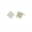 Victoria Cruz - Orecchini Halo - Cristallo Bianco - Argento
