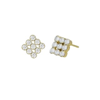 Victoria Cruz - Orecchini Halo - Cristallo Bianco - Argento