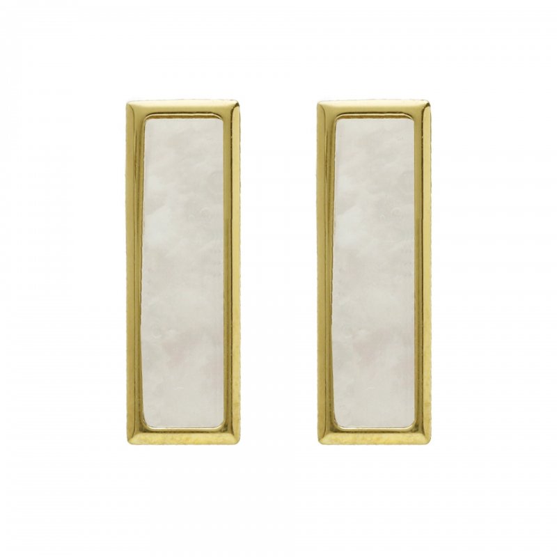 Victoria Cruz - Orecchini Rettangolari - Madreperla - Oro 18Kt