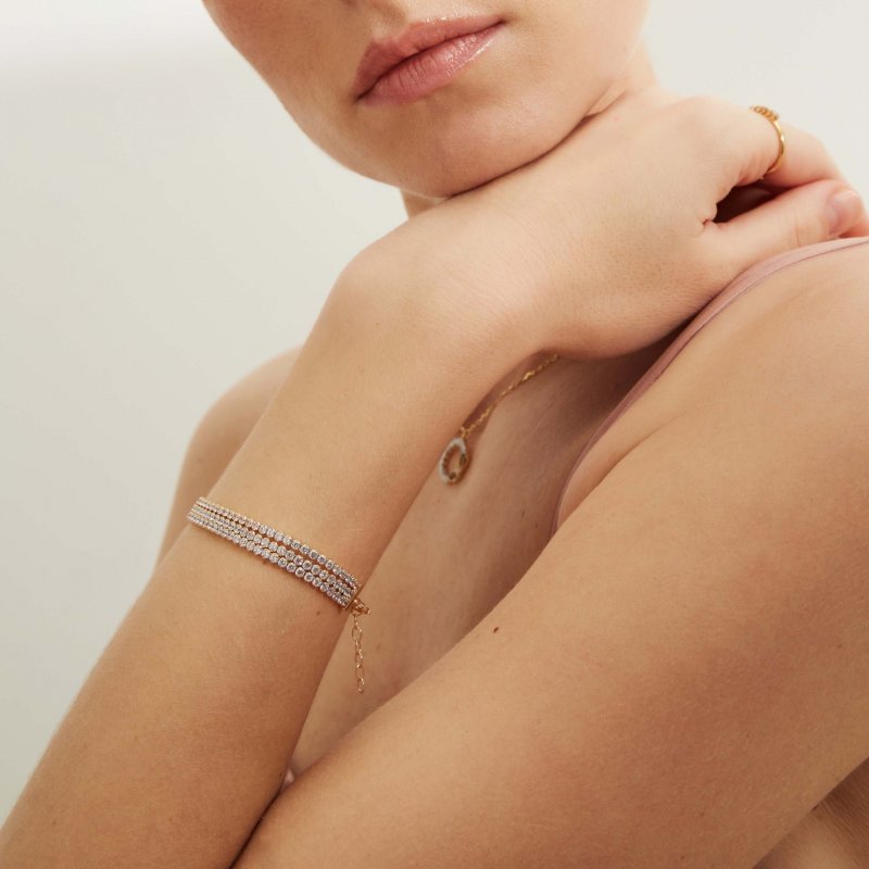 Victoria Cruz - Bracciale Halo - Cristallo Bianco - Argento