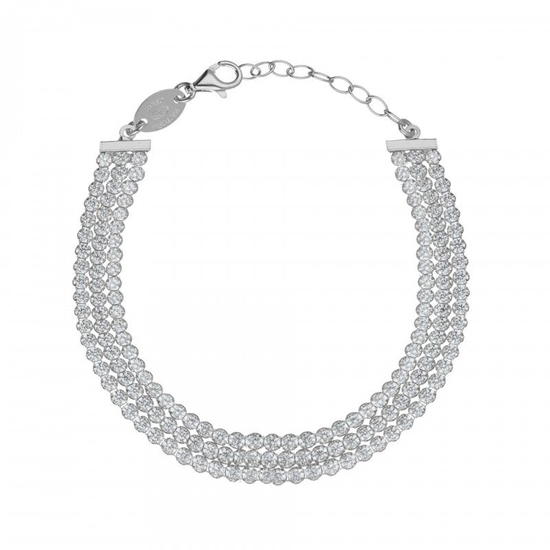 Victoria Cruz - Bracciale Halo - Cristallo Bianco - Argento