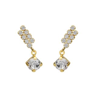 Victoria Cruz - Orecchini Cascata - Cristallo Bianco - Argento