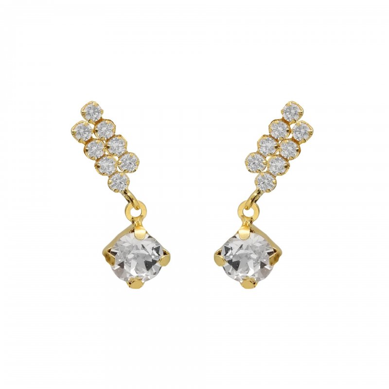 Victoria Cruz - Orecchini Cascata - Cristallo Bianco - Argento
