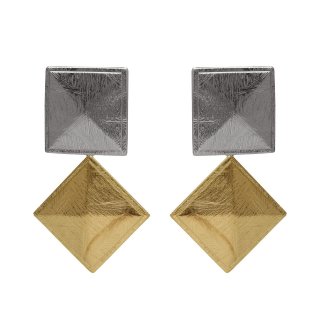 Victoria Cruz - Orecchini Quadrati - Oro E Rodio