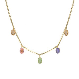 Victoria Cruz - Collana God Morgen - Cristallo Multicolore - Argento
