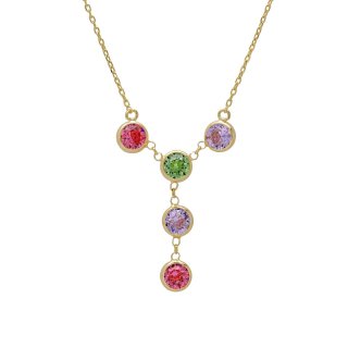 Victoria Cruz - Collana Bom Dia - Cristallo Multicolore - Argento