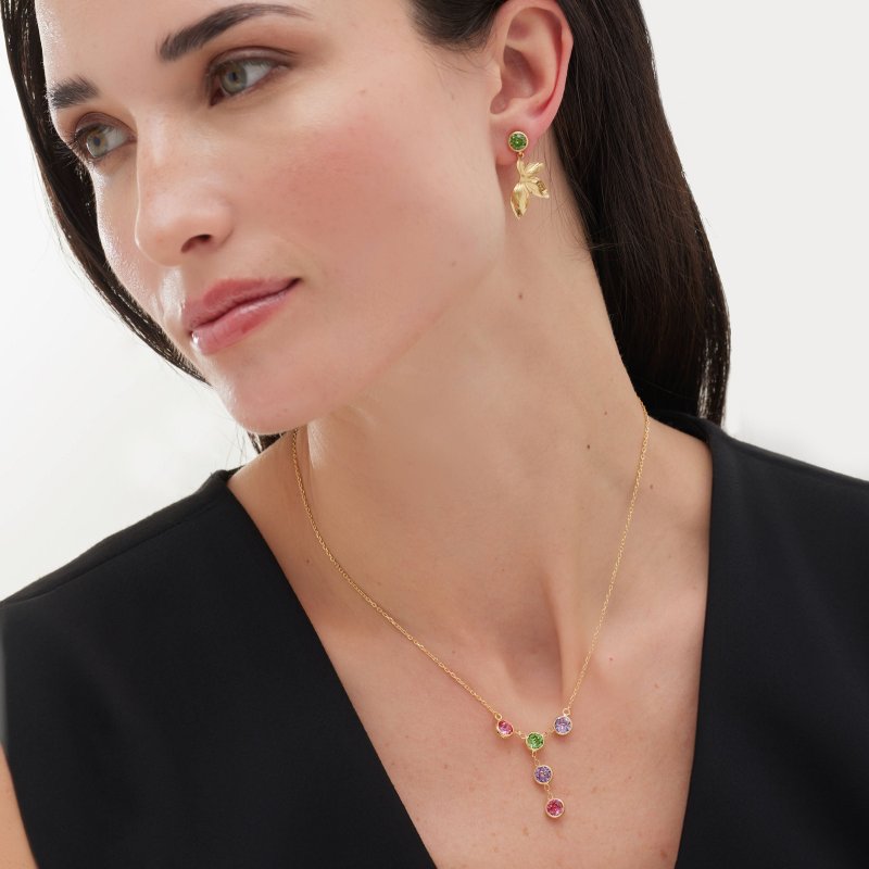 Victoria Cruz - Collana Bom Dia - Cristallo Multicolore - Argento