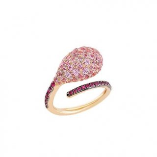 Chantecler - Anello Joyful - Oro Rosa E Zaffiri Rosa