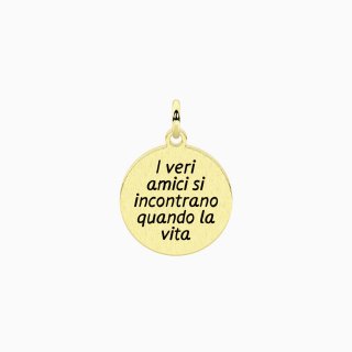 Kidult - Ciondolo Dorato - Frase Amicizia - Acciaio