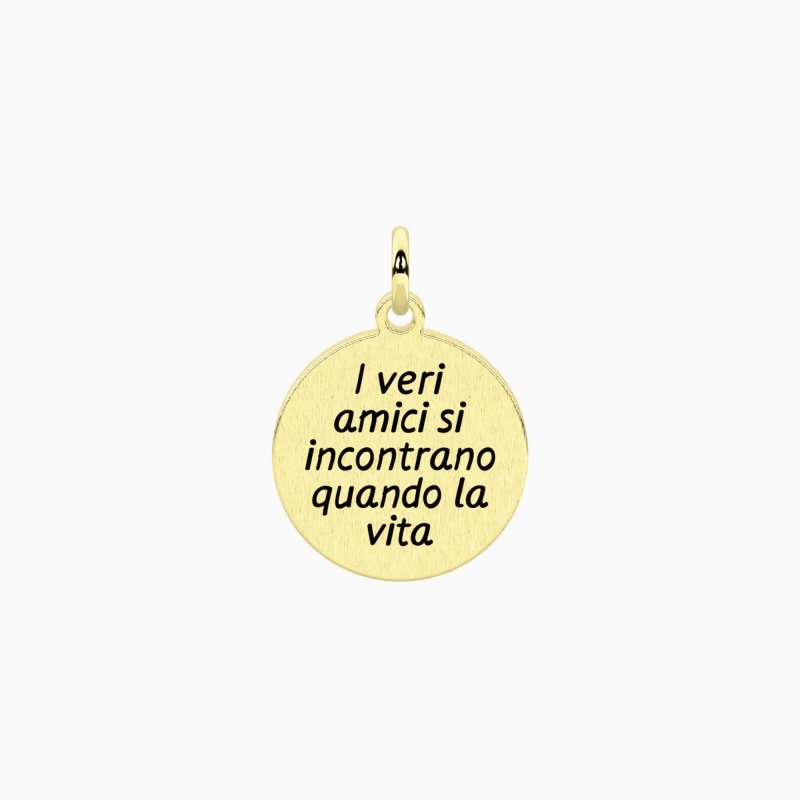 Kidult - Ciondolo Dorato - Frase Amicizia - Acciaio