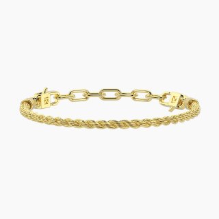 Kidult - Bracciale Componibile - Acciaio Dorato - Catena Corda
