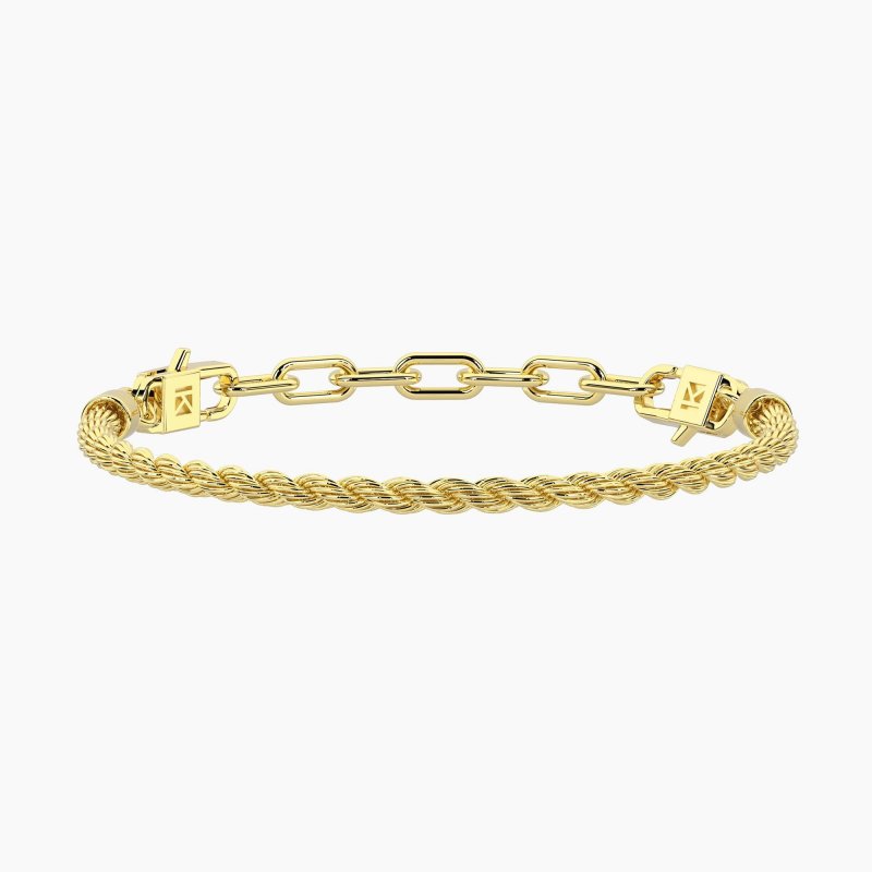 Kidult - Bracciale Componibile - Acciaio Dorato - Catena Corda