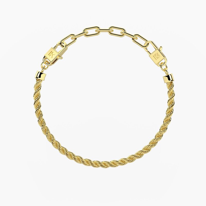 Kidult - Bracciale Componibile - Acciaio Dorato - Catena Corda