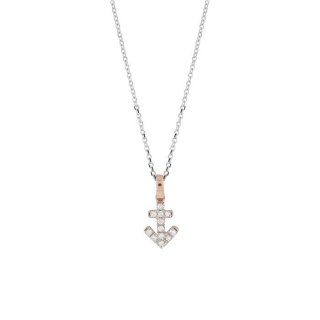 Salvini - Collierino In Oro Bianco/Rosa - Diamante Rotondo