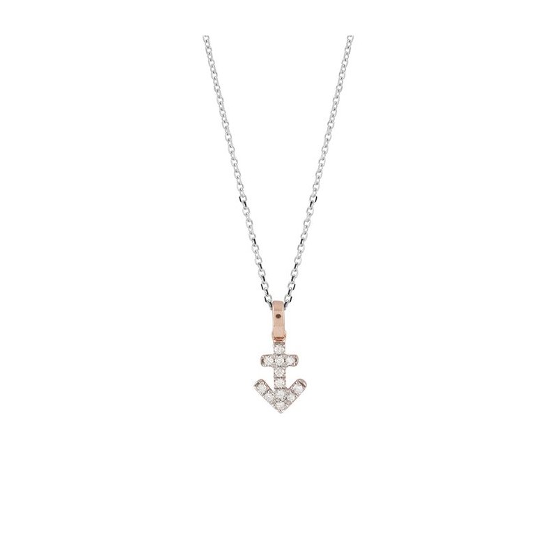 Salvini - Collierino In Oro Bianco/Rosa - Diamante Rotondo