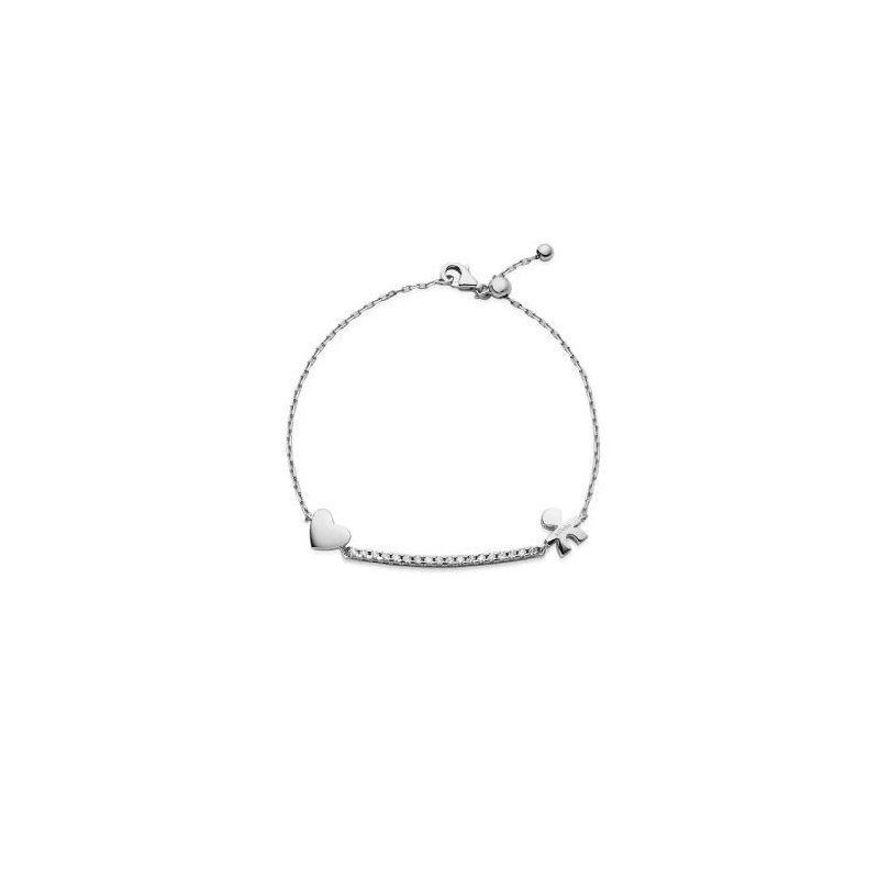Le Bebe' - Bracciale Tennis Sagoma Bimbo - Oro Bianco