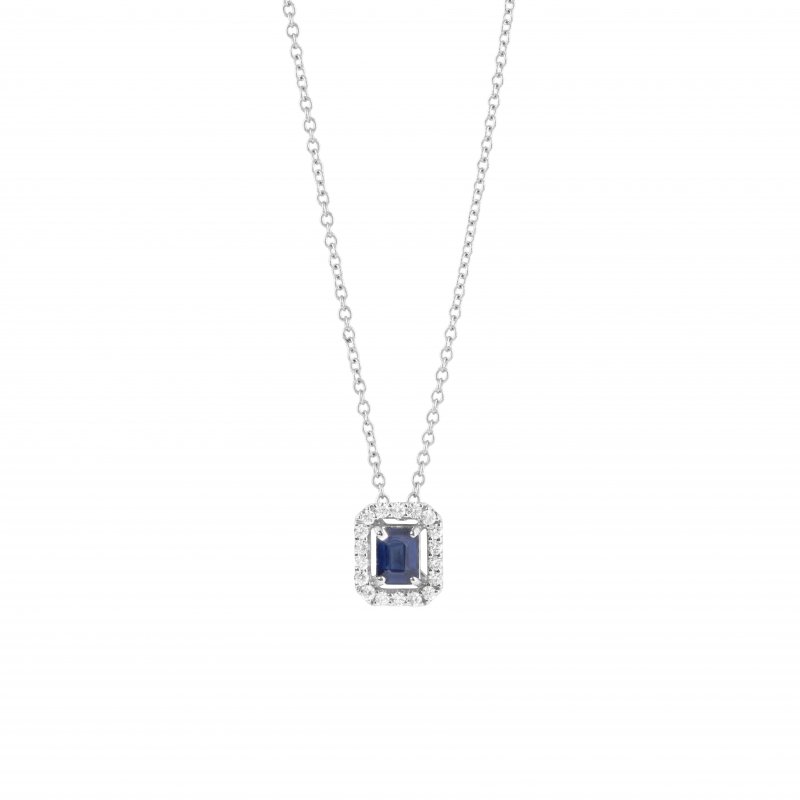 Salvini - Collierino Mini Dora - Oro Bianco - Diamante/Zaffiro