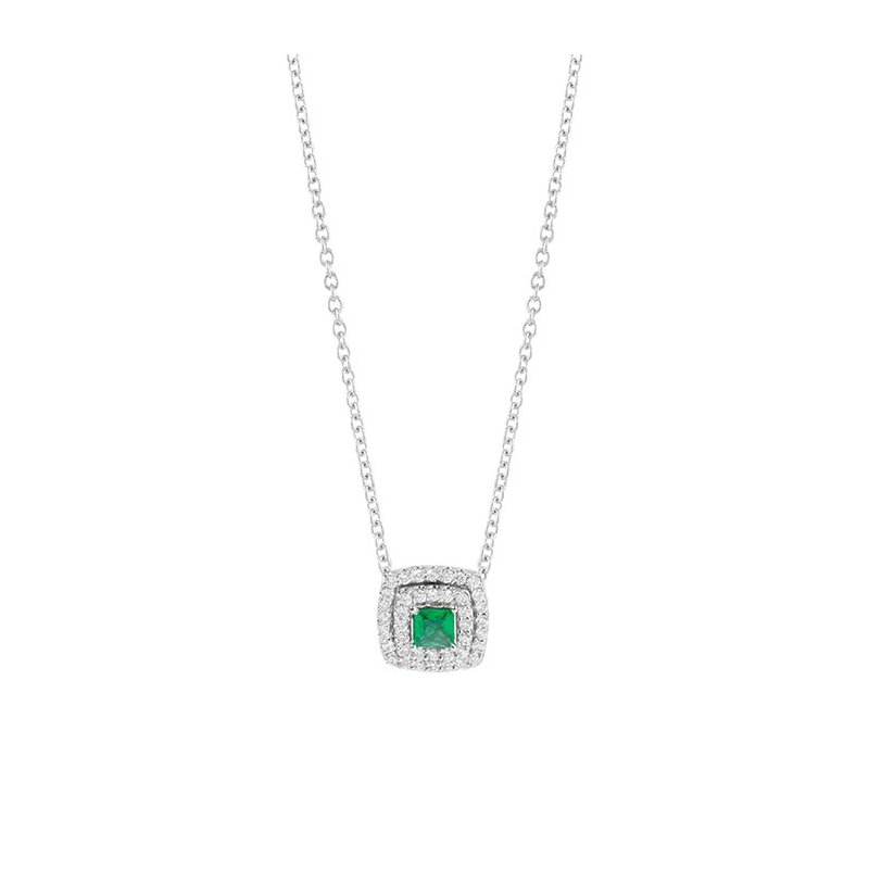 Salvini - Collierino Oro Bianco - Diamante/Smeraldo
