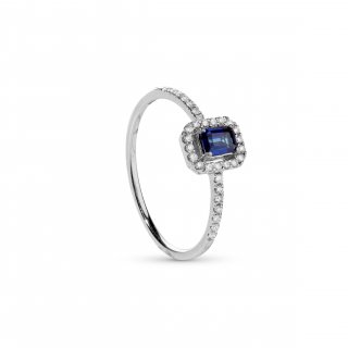 Salvini - Anello In Oro Bianco - Diamante/Zaffiro