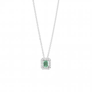 Salvini - Collierino In Oro Bianco - Diamante/Smeraldo