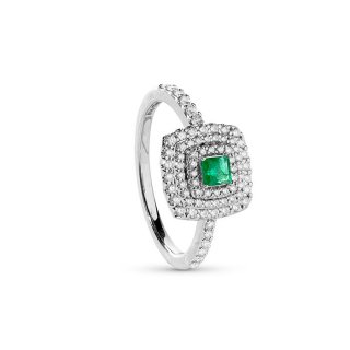 Salvini - Anello In Oro Bianco - Diamante/Smeraldo