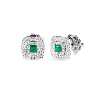 Salvini - Orecchini Oro Bianco - Diamante E Smeraldo