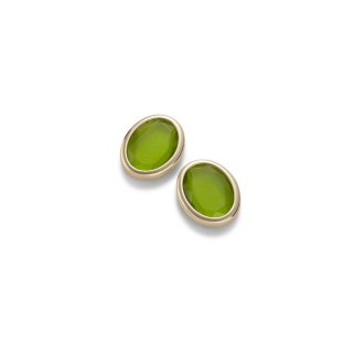 Aquaforte - Orecchini A Lobo - Pasta Verde - Oro Giallo