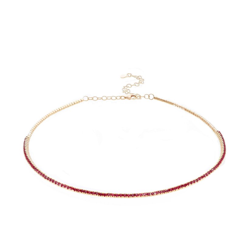 Songa Antonio - Girocollo Rigido - Rubino Naturale - Oro Rosa