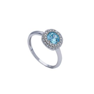 Songa Antonio - Anello Pietra Singola - Oro Bianco 18 Ct