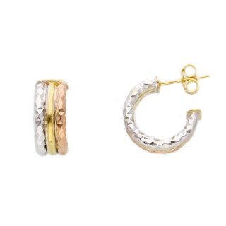 Songa Antonio - Orecchini Cerchio - Oro Tre Colori - 18 Ct