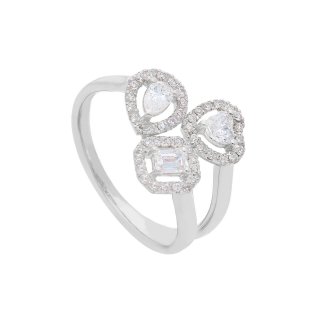Songa Antonio - Anello Solitario - Oro Bianco - Diamanti