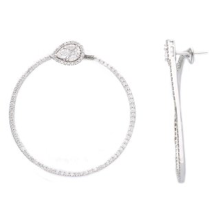 Songa Antonio - Orecchini Cerchio - Oro Bianco - 18 Ct