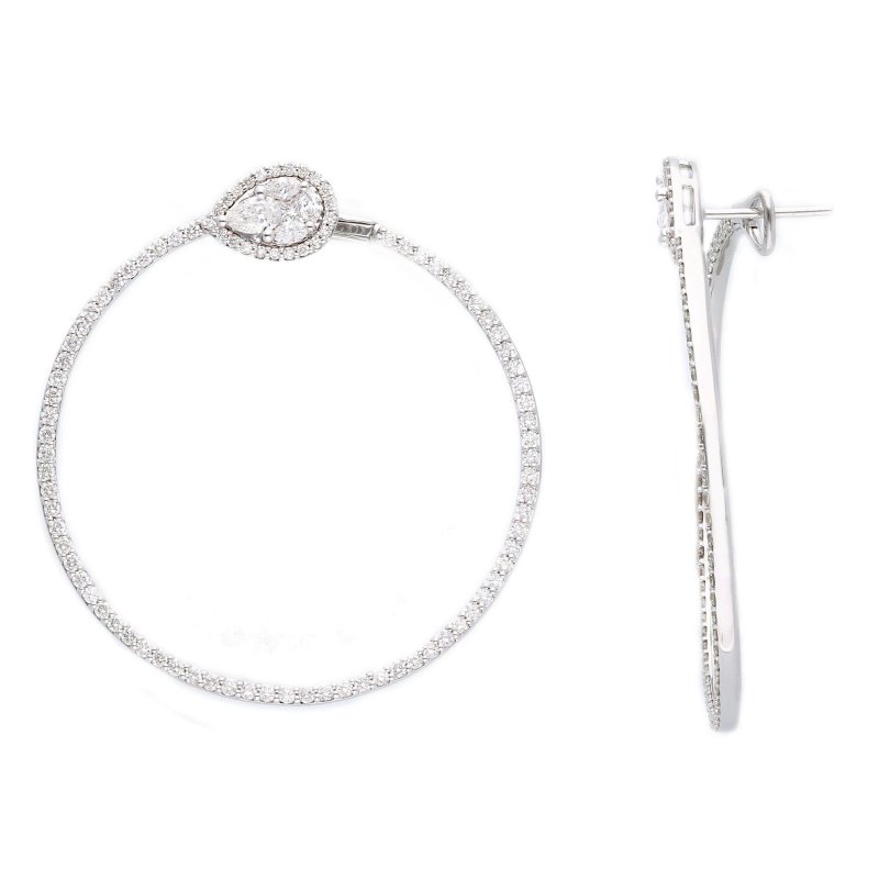 Songa Antonio - Orecchini Cerchio - Oro Bianco - 18 Ct