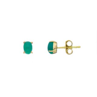 Songa Antonio - Orecchini Lobo - Oro Giallo - Agata Verde