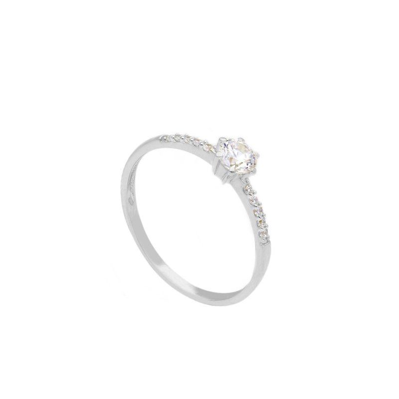 Songa Antonio - Anello Solitario - Oro Bianco - 18 Ct