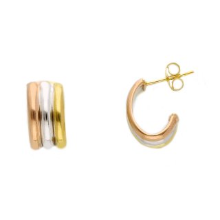 Songa Antonio - Orecchini Cerchio - Oro Tre Colori - 18 Ct