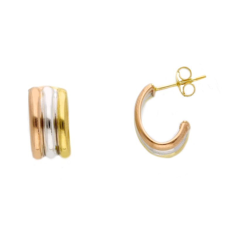 Songa Antonio - Orecchini Cerchio - Oro Tre Colori - 18 Ct