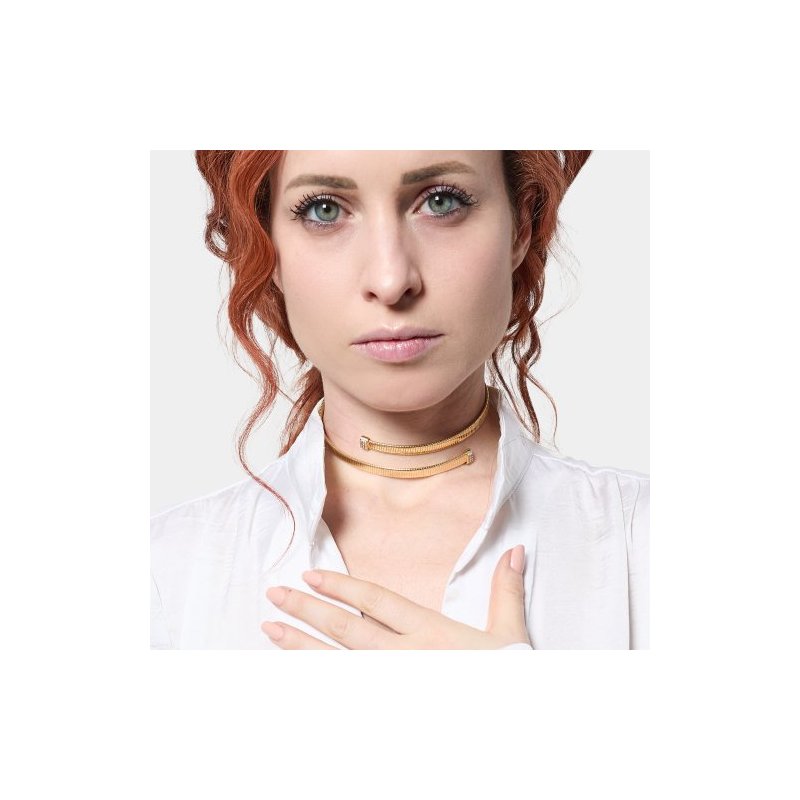 Collana Tubogas Con Zirconi