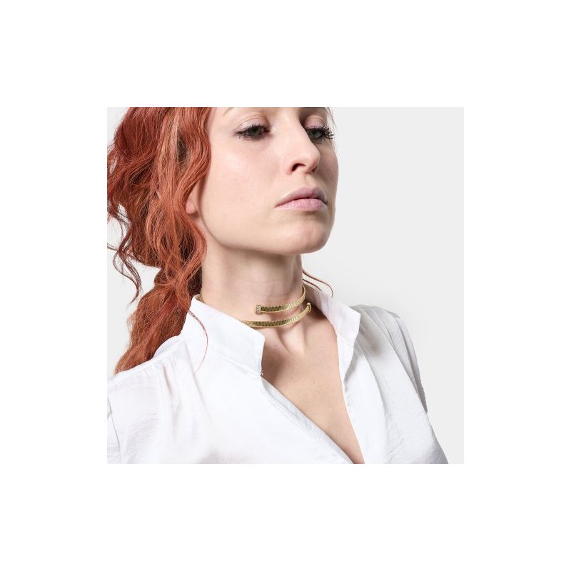 Collana Tubogas Con Zirconi