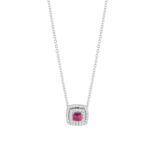 Salvini - Collana Oro Bianco - Diamante E Rubino